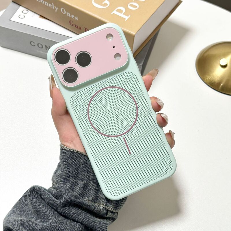 Instantly Transform into a Macaron Cooling Mesh Case Iphone17Promax Magnetic Phone Case Suitable for Apple 16 Ultra-Thin Dual-Color Instantly Transform into a Macaron Cooling Mesh Case Iphone17Promax Magnetic Phone Case Suitable for Apple 16 Ultra-Thin Dual-Color