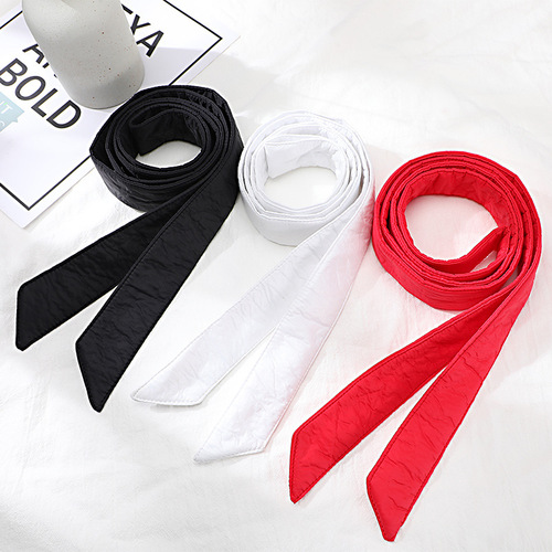 Women's Fleece Belted Hooded Jacket Universal Belt Casual Versatile Cotton Filled Decorative Women's Waist Belt