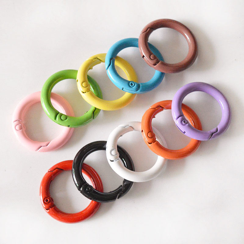 20MM/25MM color paint spring ring metal elastic buckle book ring connection clamp ring circular ring spring buckle