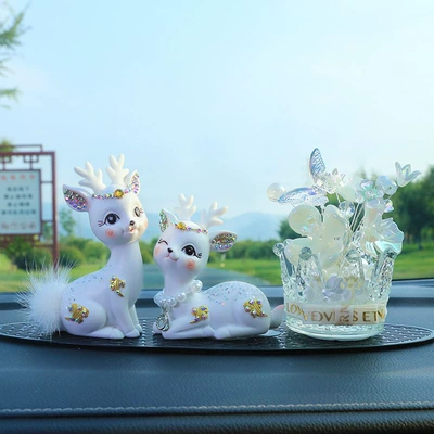 Deer for Vehicles, Car ornaments - diamond-auspicious-cloud-deerexquisitemedium-oval-pad