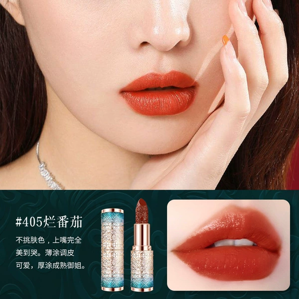 Linzhuang 6741 Linlang Pearl Carved Lipstick 405#Rotten Tomatoes