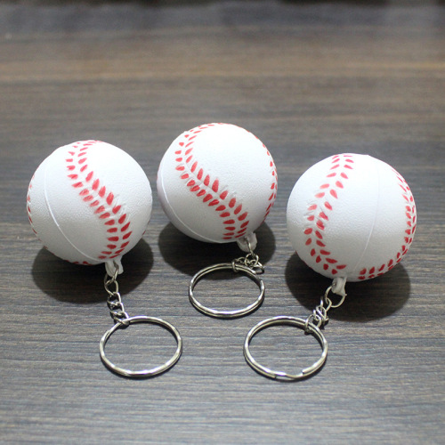 Hot-selling basketball PU keychain foam football children's sports toy decorative hanger gift activity wholesale
