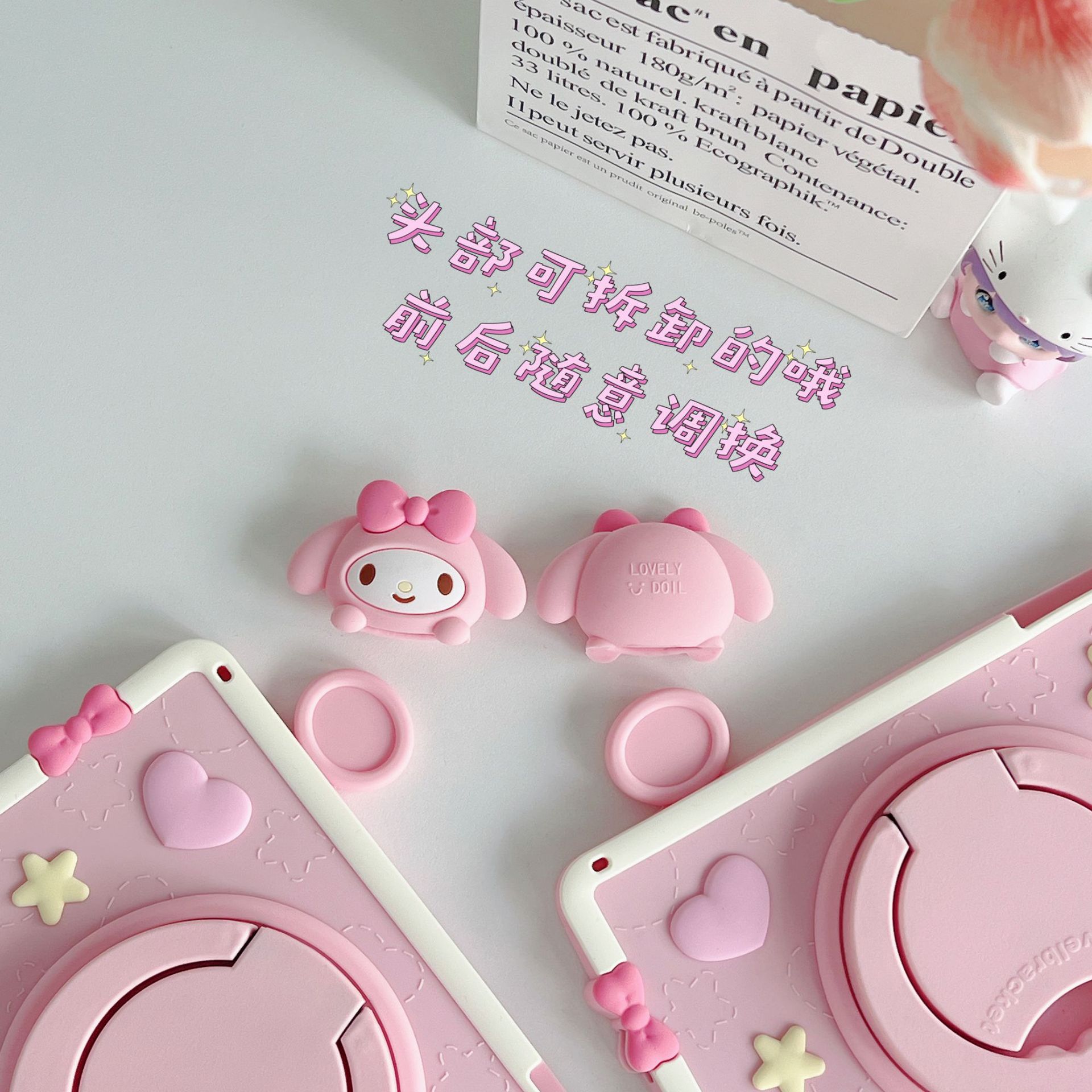 Funda de Silicona de Dibujos Animados Giratoria 360° para iPad Pro 11/10/10.2/Air 13/9.7/12.9 Anticaídas