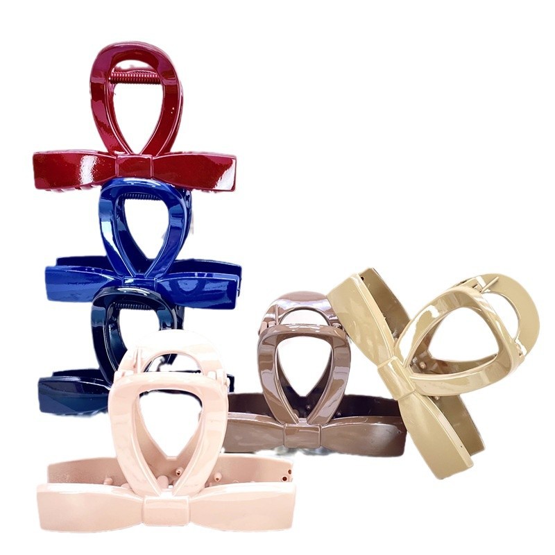 2024 nuevo clip de agarre rojo de Encora de alta calidad, horquilla roja grande, mediana y pequeña, accesorios para el cabello de celebridades netas, tiburón en la parte posterior de la cabeza