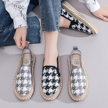 跨境中式一脚蹬老北京布鞋女2025夏季新款针织布透气休闲渔夫鞋女