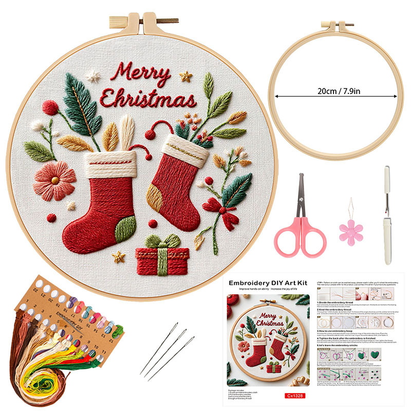 2025 nuevos productos de bordado de Navidad hechos a mano diy material paquete de bordado de Navidad accesorios originales