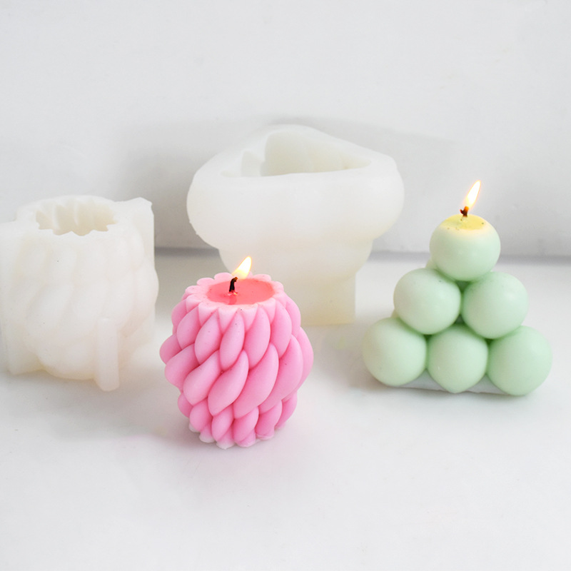 Triangle round pyramid aroma candle silicone mold creative rotating raindrop candle decoration mold cross-border