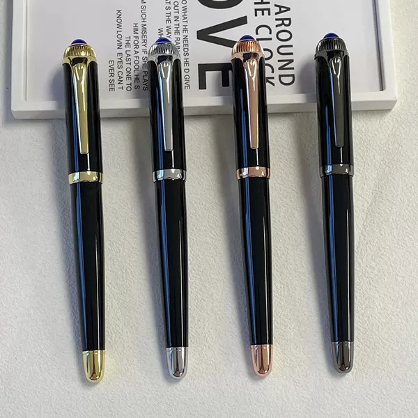 Cross-Border Export Top-Drilled Metal Signature Pen European and American Heavy-Touch Business Thick Rod Ball Pen Black Gift Gel Pen