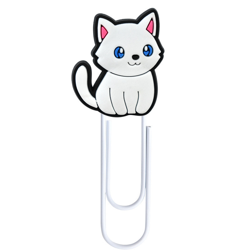 跨境新款卡通动物小猫书签diy彩色曲别针办公大号回形针创意可爱|undefined