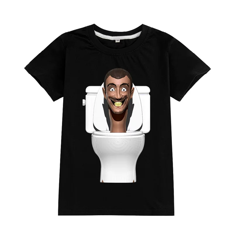 Футболка с коротким рукавом для детей и взрослых «SKIBIDI Toilet Man» с принтом телевизионного мужчины-туалета A942