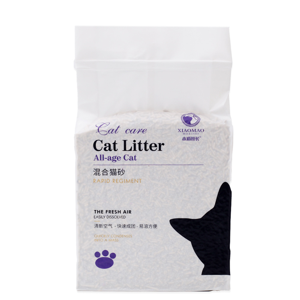 Líder de escuadrón de gatitos, carbón activado de bajo polvo, tofu, arena, suministros para gatos, bolsas grandes de arena para gatos, 2 kg de arena mixta para gatos