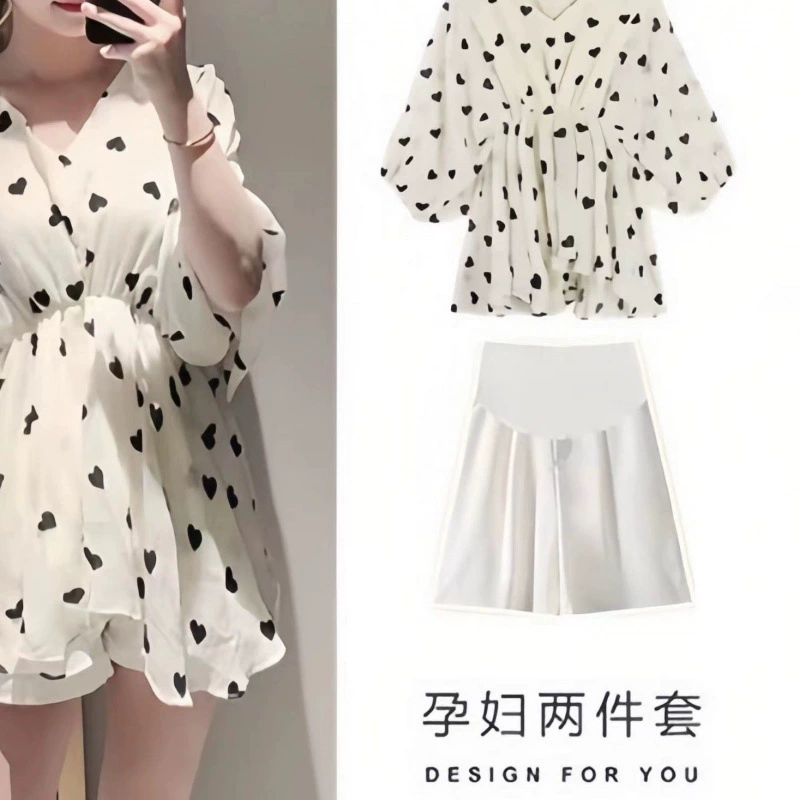 Summer clothing for pregnant, shiffon set, high-quality style, Korean style, Chanel style
