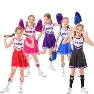  children dcheerleaders performance uniforms girls kids football baby cheerleaders costumes aerobic exercises performance clothing