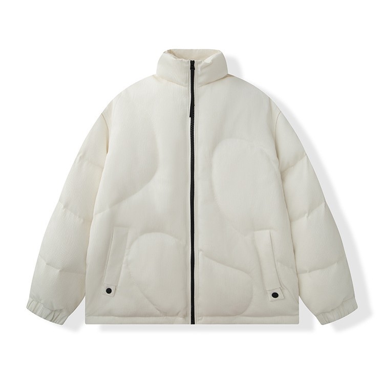 Chaqueta de plumón para hombre, chaqueta corta de plumón casual para hombre, cuello alto simple, viento deportivo, tesoro cálido