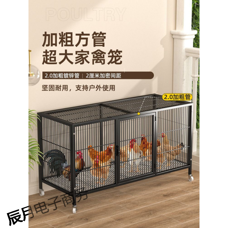 农村家用养殖加密方管鸡笼子养殖兔鸭鹅鸽子笼子自动清粪厂价直销