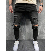 Q 27962 Men's Black Ripped Skinny Jeans ��ʿ��ɫ�ƶ�С�ſ�