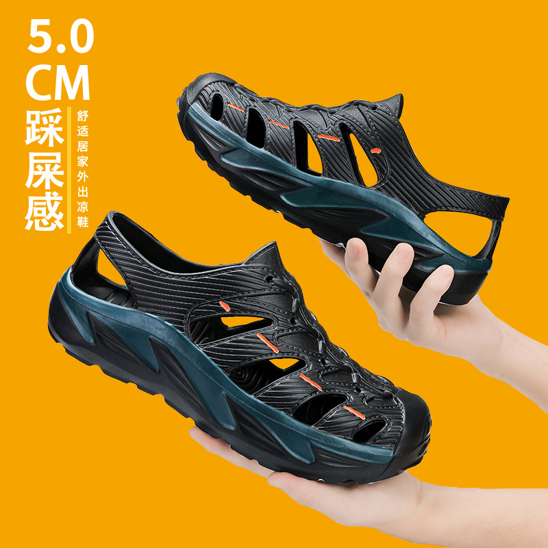 New EVA Thickened Soft Sole Outdoor Sandals Men's Cross-border Large Size Quality Slip-on Beach Shoes in Stock