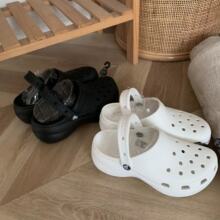 卡洛驰沙滩洞洞鞋情侣女夏款明星经典拖云朵泡芙鲸鱼高跟鞋croos