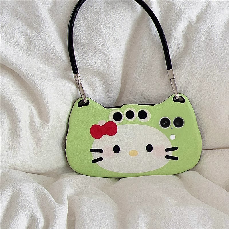 凯蒂猫多色可爱适用苹果16pro手机壳15pro仿皮防摔安卓手机保护壳