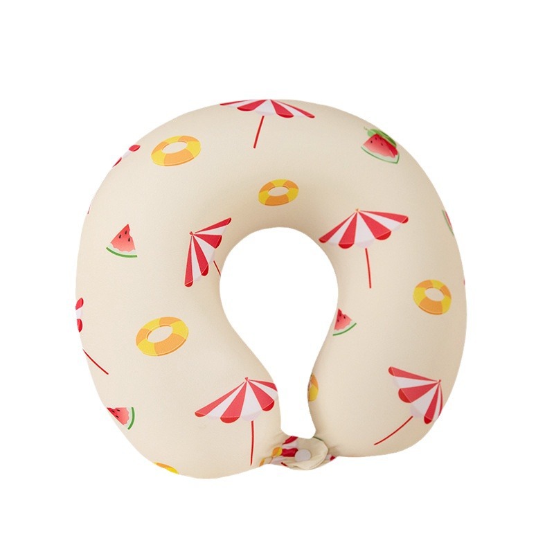 almohada de seda de hielo en forma de U, almohada de cuello de algodón, almohada de cuello, almohada de avión, almohada para dormir, almohada de cabeza, almohada de cuello.