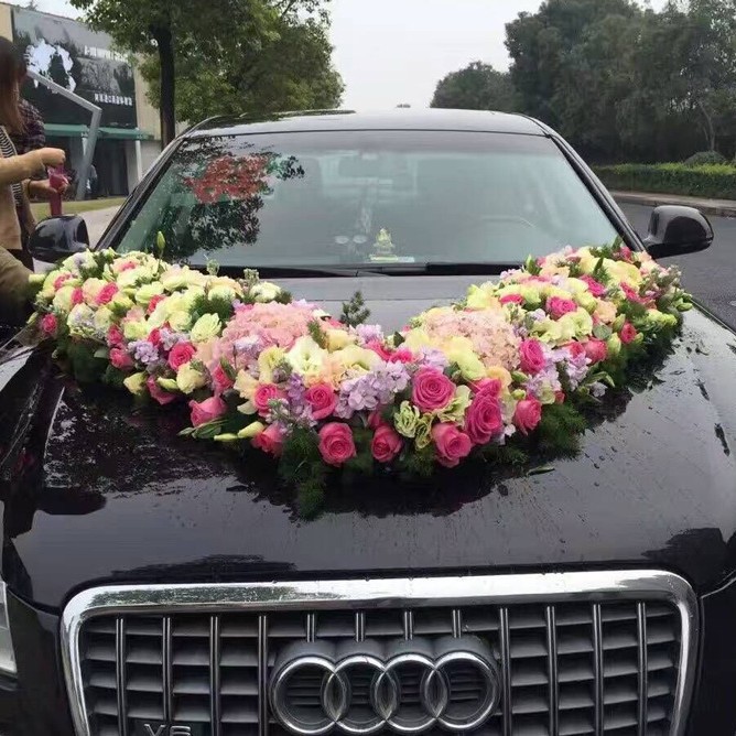Boda coche vacío Shell gran lechón en forma de V alargado en forma de V lechón largo arreglo de flores lechón boda decoración del coche lechón fábrica al por mayor