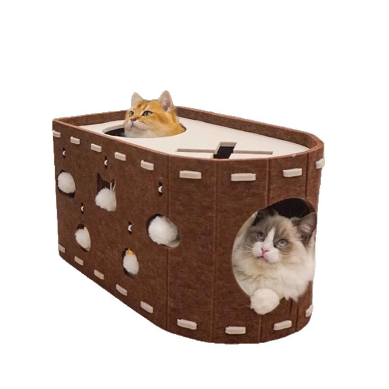 猫窝四季通用猫别墅毛毡猫窝猫抓板一体耐磨不掉屑猫窝|undefined