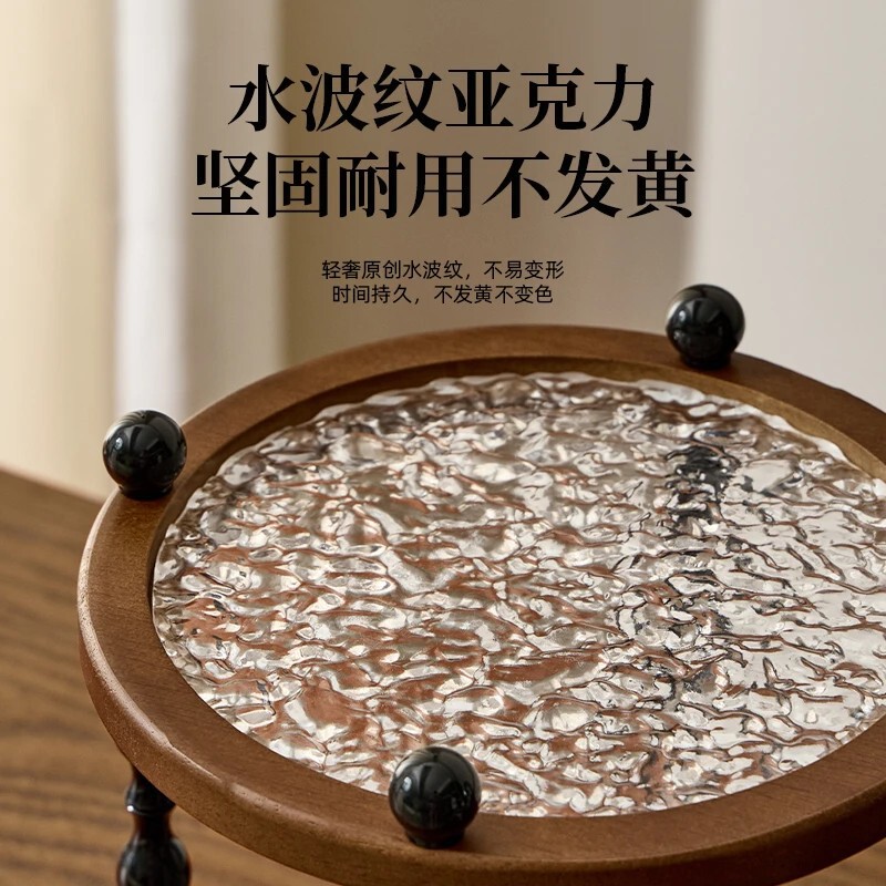 中世スタイルのデスクトップカップアカシア木製収納ラックハイエンドライト高級ホームカウンタートップ特に見栄えの良い二層収納|undefined