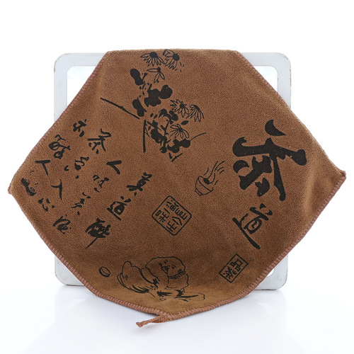 Wholesale Tea Towel Print Cleaning Absorbent Thick Solid Color Tea Towel Tea Cloth Tea Ceremony Towel Accessory Square Towel Rag LOGO