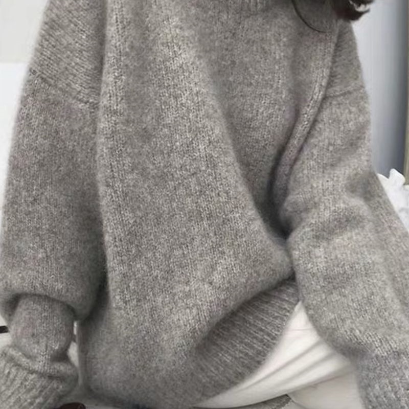 毛衣女慵懒风宽松秋冬外穿2025新款百搭套头女圆领打底针织杉加厚