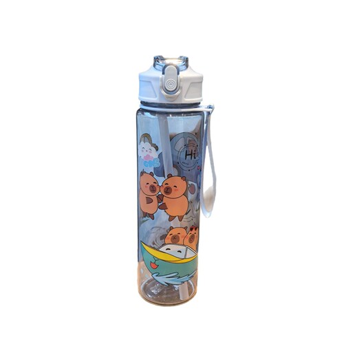 Cross-border 2024 New Women's Cup Design Sense Minority with Straw Cup High-Rated Tea Cup Cartoon Pattern Large Water Cup