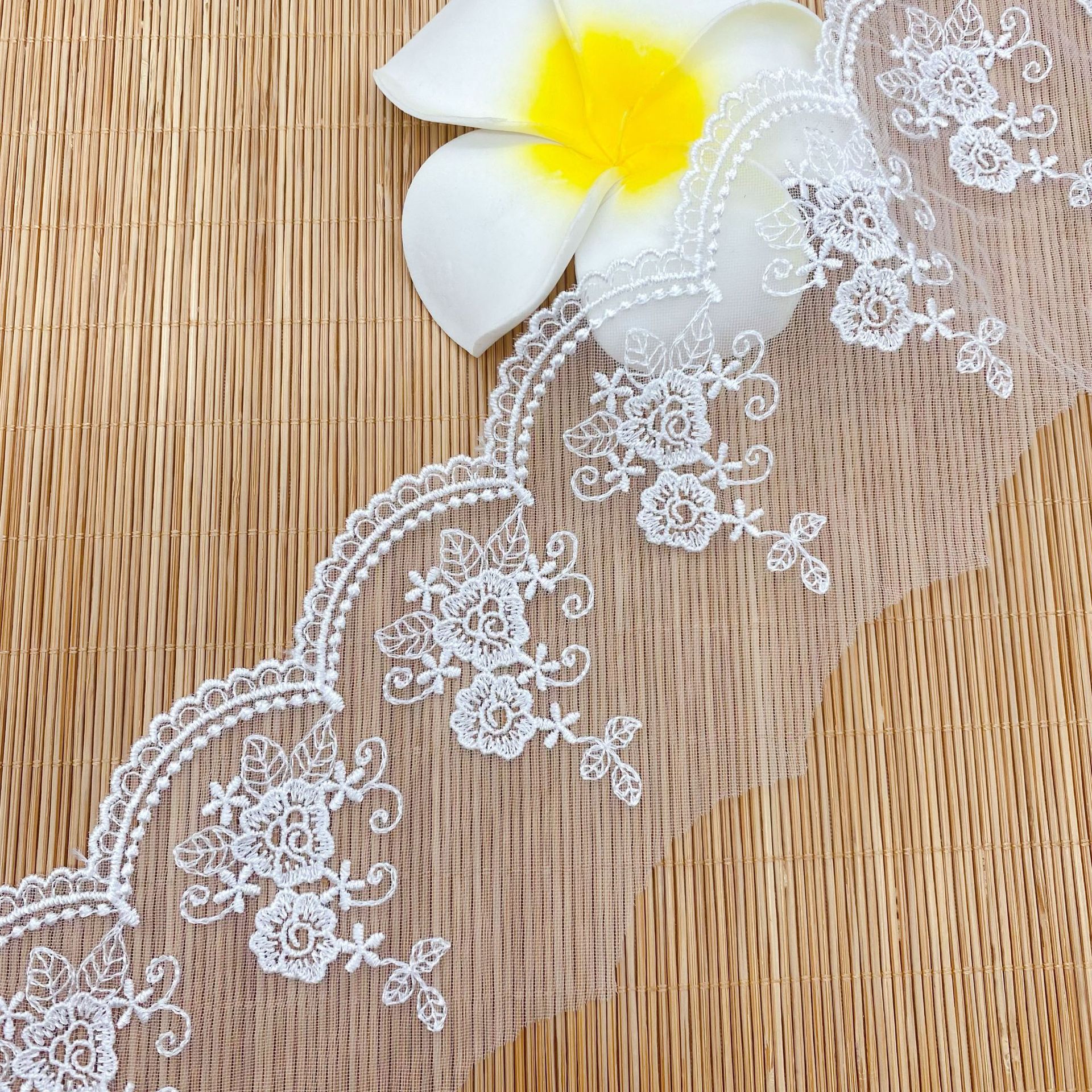 encaje de malla bordada Lolita accesorios conchas estrellas de poliéster encaje de malla soluble en agua