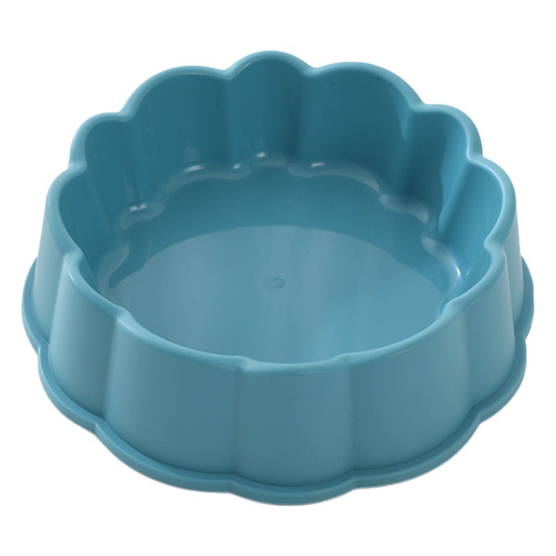 En stock al por mayor de cuero Taobao de encaje esmerilado para mascotas solo Tazón pétalo forma Pet Bowl Dog Bowl Alimentador de comida
