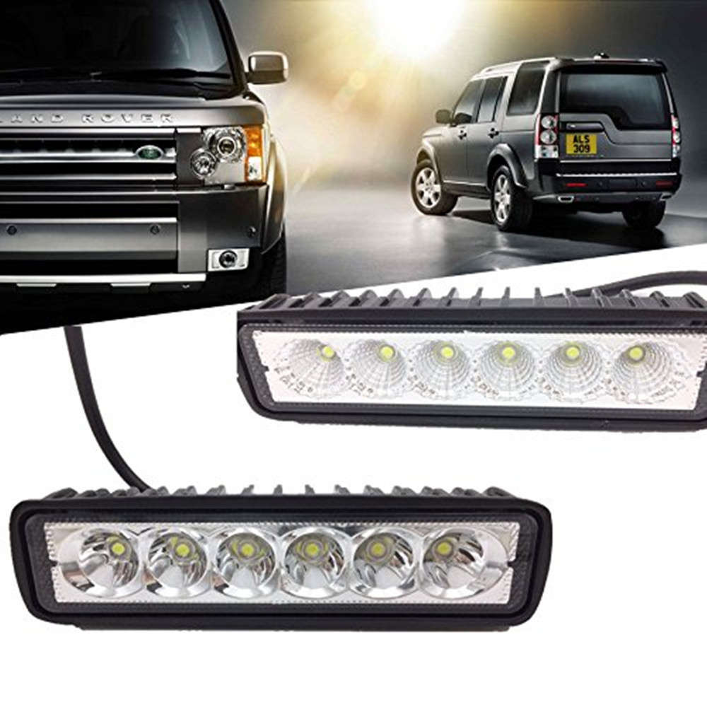 Car LED work light one-line 6 light 18W high-power off-road vehicle motorcycle modified light strip light