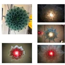 开花吊灯伞花灯网红互动商场引流自动开合升降中庭装饰仿真感应灯