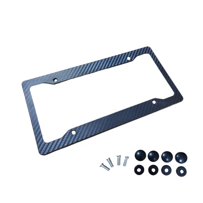 Amazon Us Standard License Plate Frame Plastic Abs Carbon Fiber Pattern License Plate Frame Canadian License Plate Frame Cross-Border License Plate (License plate holder/license plate holder) - 1-pack-including-1-pack-of-screws