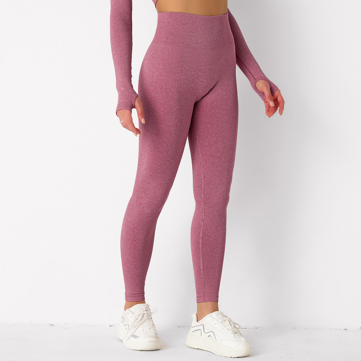 Solid Color High Waist Tight Yoga Leggings NSNS66949