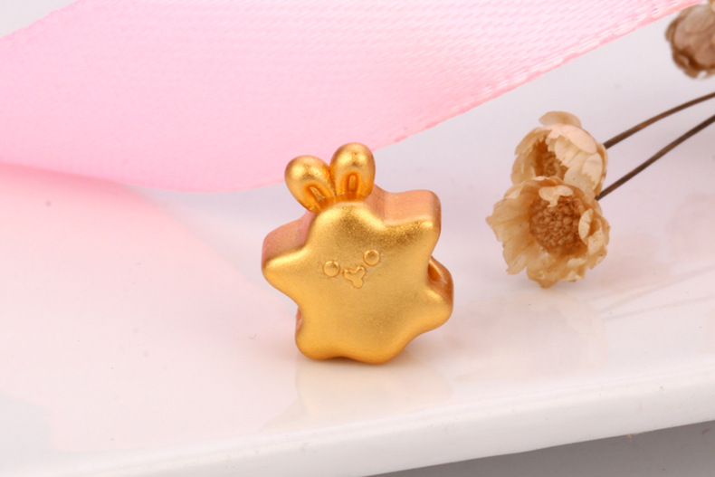 S999 sterling silver big hole star rabbit beads loose beads hand diy rope bracelet string beads accessories