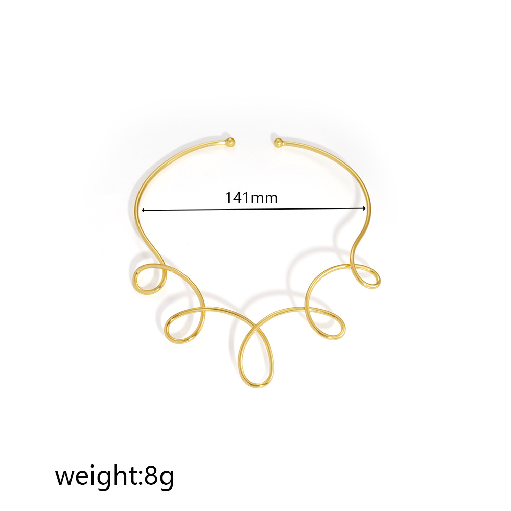 Europa y América sensación de diseño minimalista de acero inoxidable personalidad joyería india collar collar al por mayor