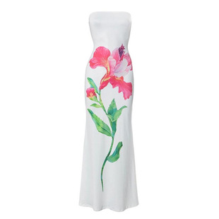 Z 17262 Off-shoulder printed dress һ�ּ�ӡ���B��ȹ�羳