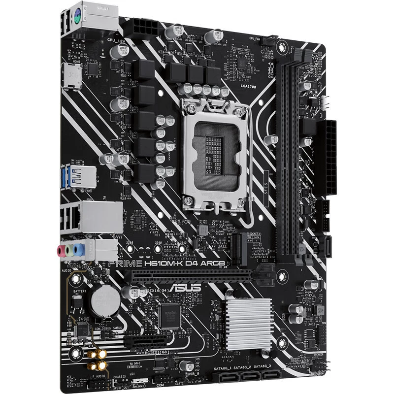 Asus совместимая материнская плата, 610M, D4, G7400, 12100, 12400