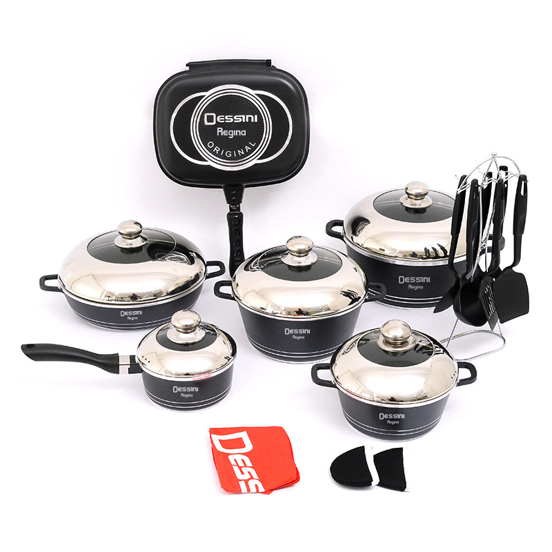 23-piece aluminum cookware set for forei...