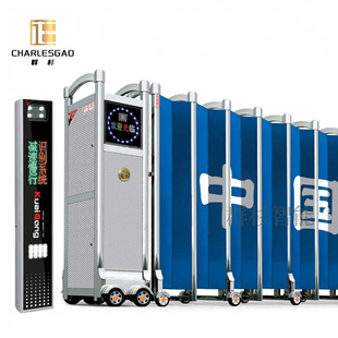 Direct Selling Stainless Steel Sealing Plate Electric Retractable Door School Construction Site Electric Door Fully Enclosed Screen Door Automatic Door
