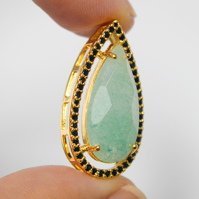 Fashion Water Droplets Crystal Inlay Crystal Rhinestones Pendant Necklace 1 Piece