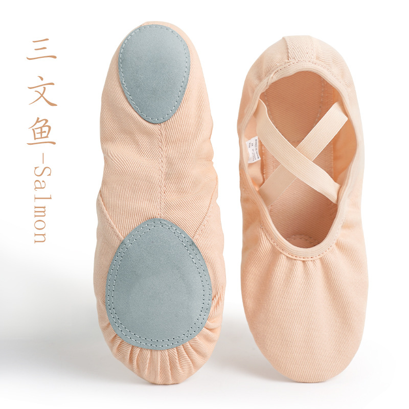 Zapatos de baile zapatos de ejercicio cuerpo ballet gato garra zapatos de los niños sin cordones de tela elástica completa cabeza de lona zapatos de suela suave