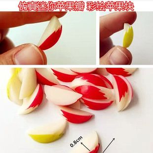 Simulation Mini Small Apple Flap Painted Apple Flap Doll House Apple Block Cream Gel Hairpin Various Accessories