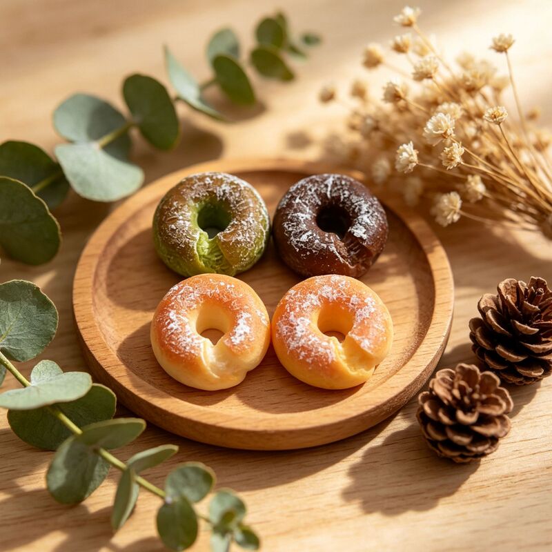 Whole Wheat Bagel Donut Bakery Miniature Food Toy Cream Glue DIY Hairpin Hair Tie Keychain Materials