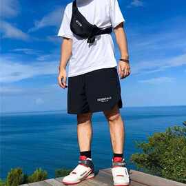 夏季薄款  尼龙短裤反光男女同款情侣五分裤速干