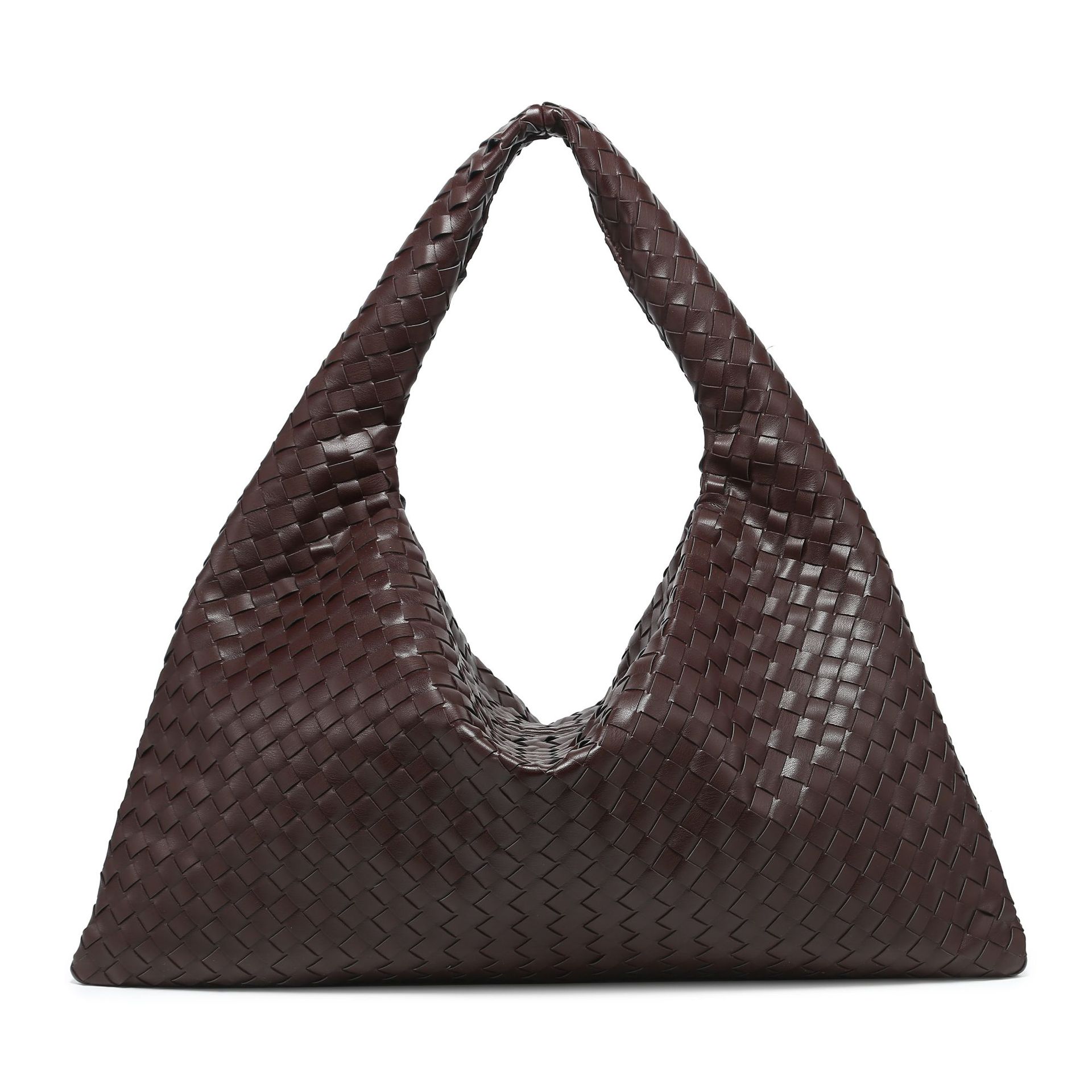 Handwoven Shoulder Bag For Women Large Capacity Solid Colour Style_voghion.com