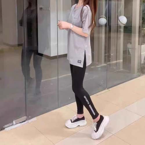 Women's Short Sleeve Summer Quick-Dry Hip-Length Long-Sleeve Sports T-Shirt for Plus Size Women, Loose Casual Yoga Top, Solid Color