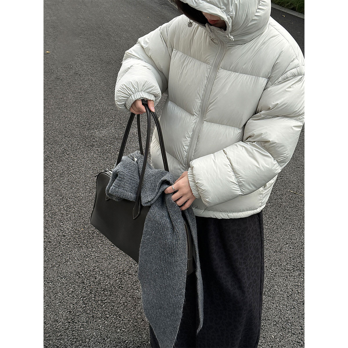 Lushi Anxin New National Standard 90 White Duck down Jacket Women's Winter New Hooded Warm Fluffy down Jacket Y85